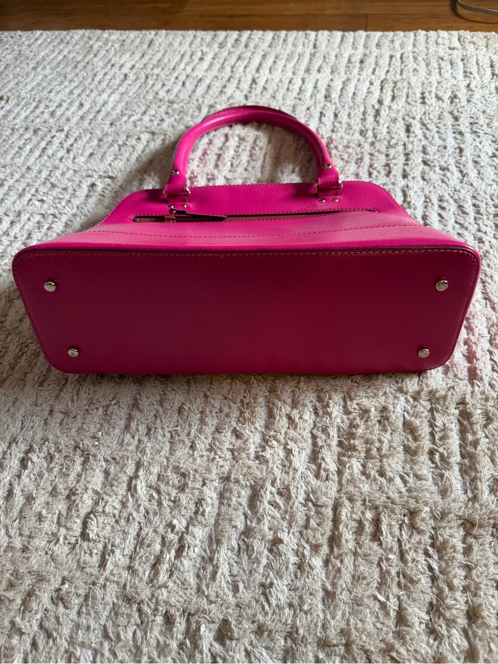 NWOT Kate Spade Hot Pink Pebbled Leather Dome Satchel - Picture 5 of 14